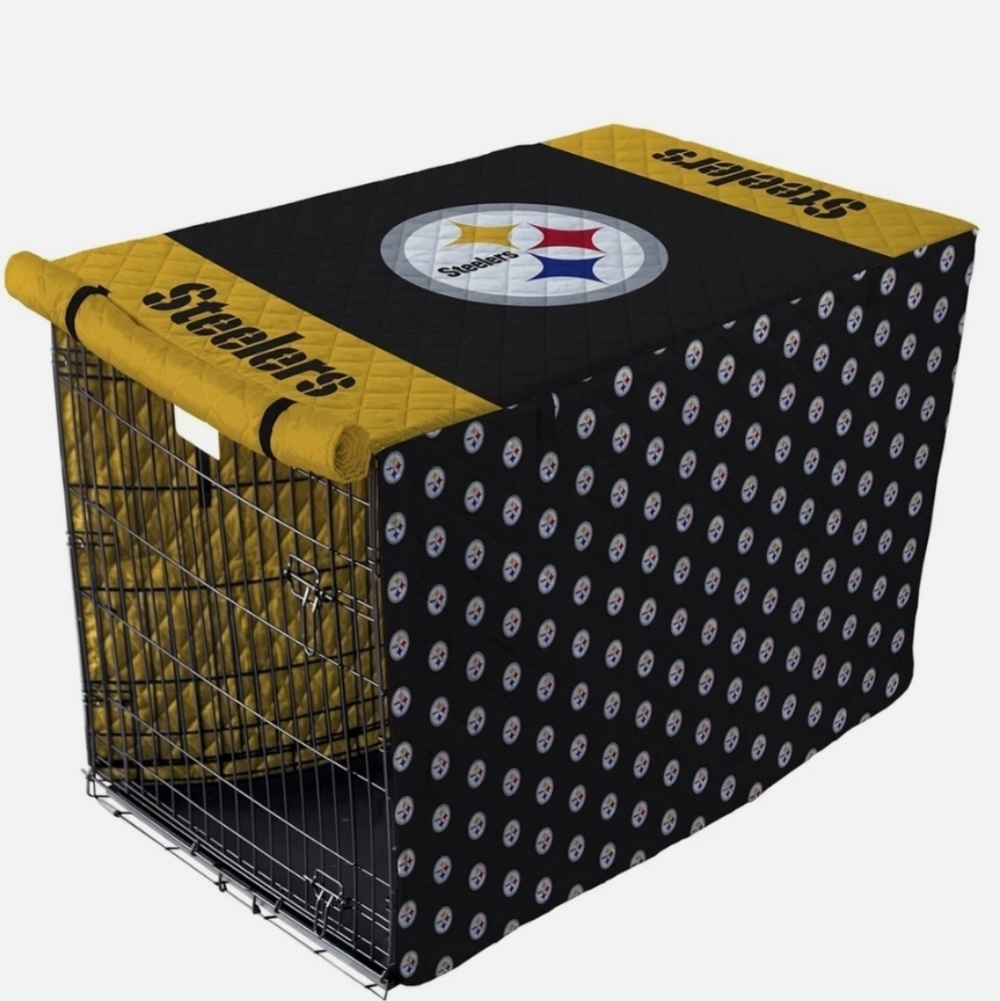 NFL Steelers Dog Crate Cover - Black and Gold